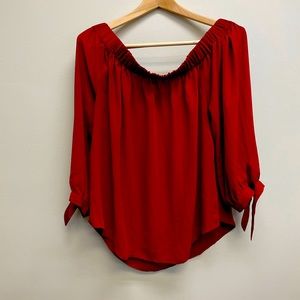Beautiful off the shoulder red blouse